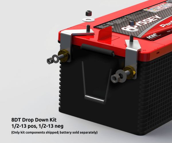 8DT Drop Down Kit<br>1/2-13 pos, 1/2-13 neg - Image 1